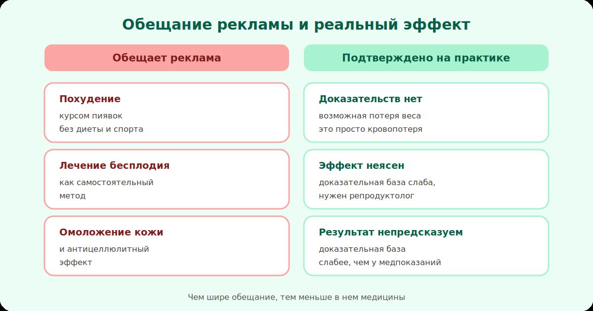 Завышенные ожидания от пиявок против реального подтвержденного эффекта